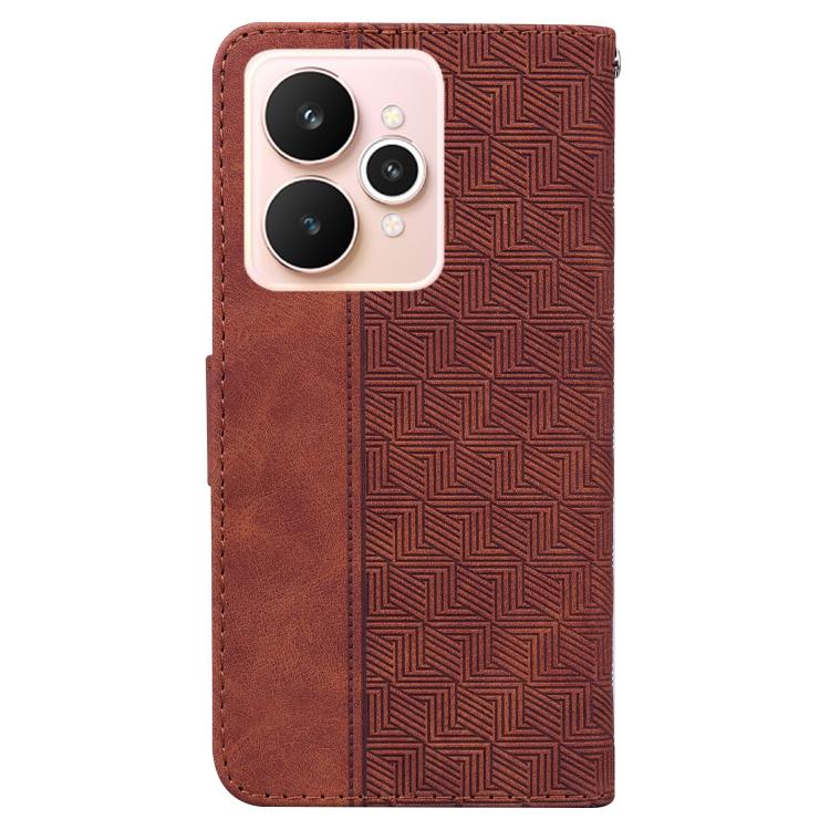 For Realme 15 5G / Realme 15 Pro 5G Geometric Embossed Leather Phone Case