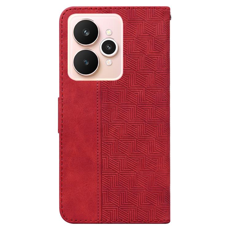 For Realme 15 5G / Realme 15 Pro 5G Geometric Embossed Leather Phone Case