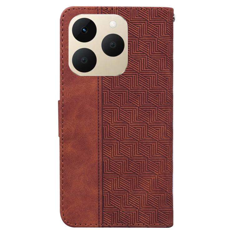 For Realme 15T 5G Geometric Embossed Leather Phone Case