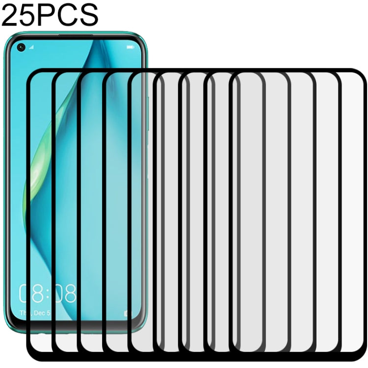 For Huawei Nova 7i 25 PCS Full Glue Full Screen Tempered Glass Film(Black)