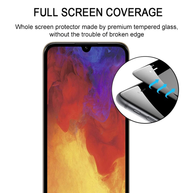 For Huawei Y6p 25 PCS Full Glue Full Screen Tempered Glass Film(Black)