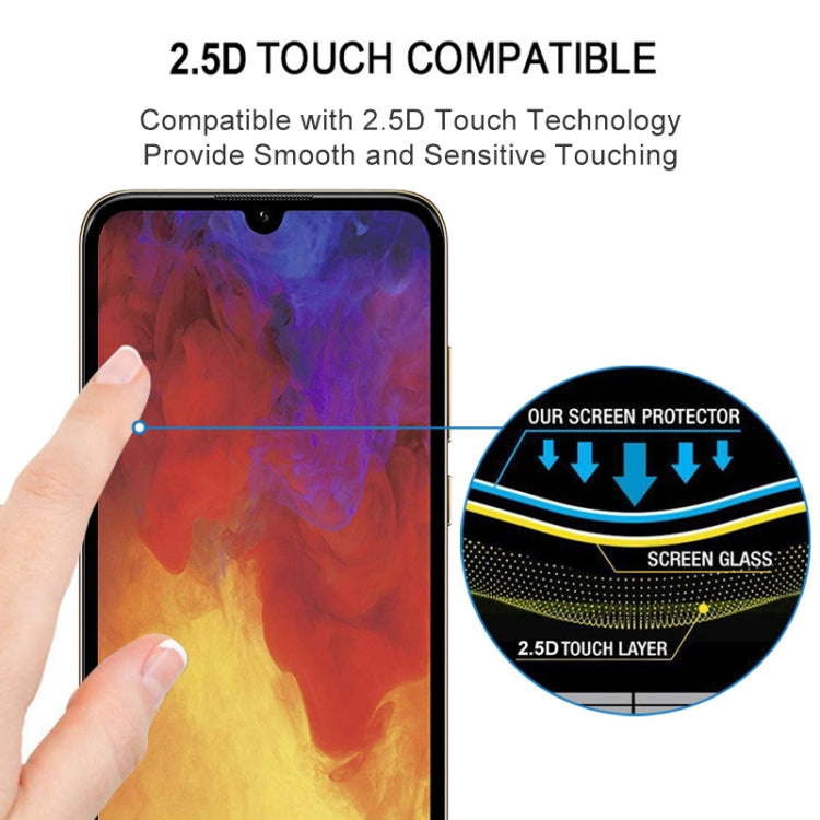 For Huawei Y6p 25 PCS Full Glue Full Screen Tempered Glass Film(Black)