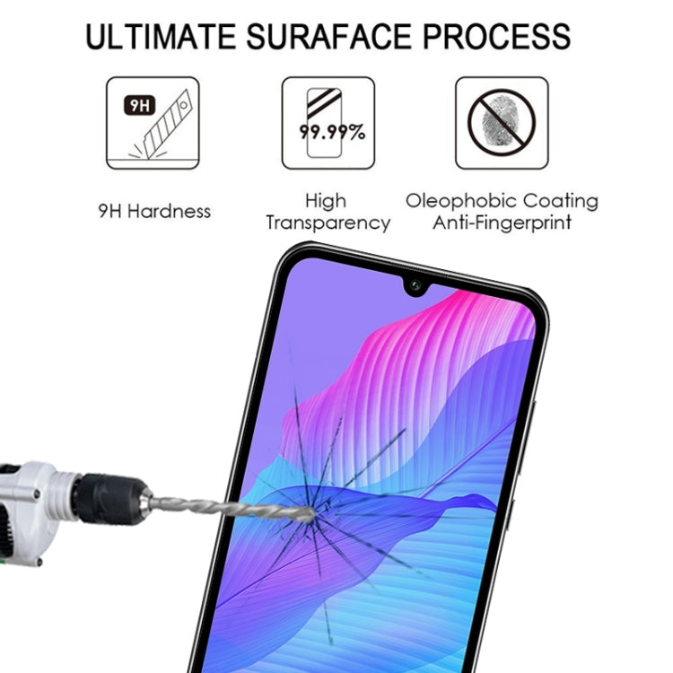 For Huawei Y8p 25 PCS Full Glue Full Screen Tempered Glass Film(Black)