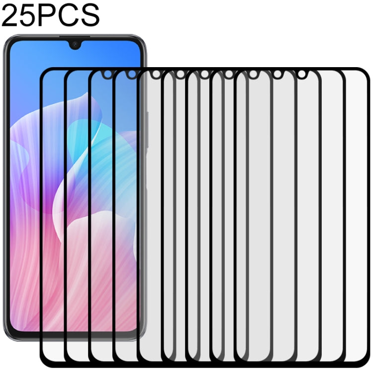 For Huawei Enjoy Z 5G 25 PCS Full Glue Full Screen Tempered Glass Film(Black)