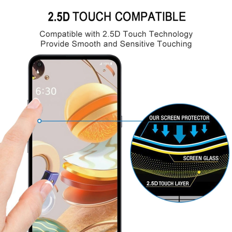 For LG Q61 25 PCS Full Glue Full Screen Tempered Glass Film(Black)