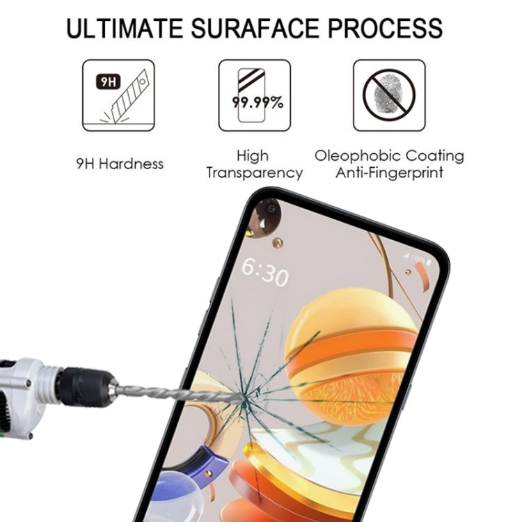 For LG Q61 25 PCS Full Glue Full Screen Tempered Glass Film(Black)