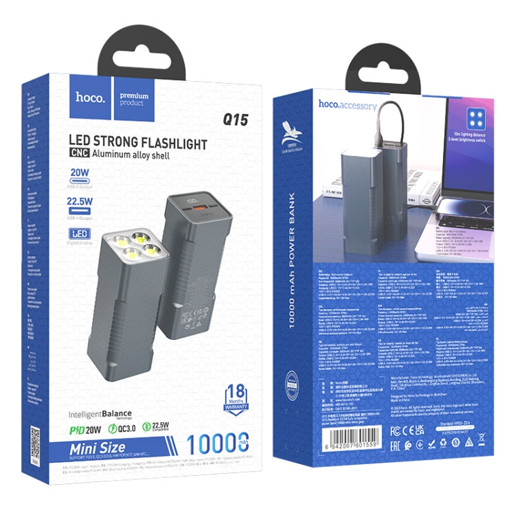 hoco Q15 Flashlight 22.5W Fully Compatible Power Bank 10000mAh