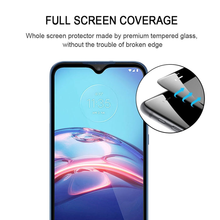For Motorola Moto E (2020) 25 PCS Full Glue Full Screen Tempered Glass Film(Black)