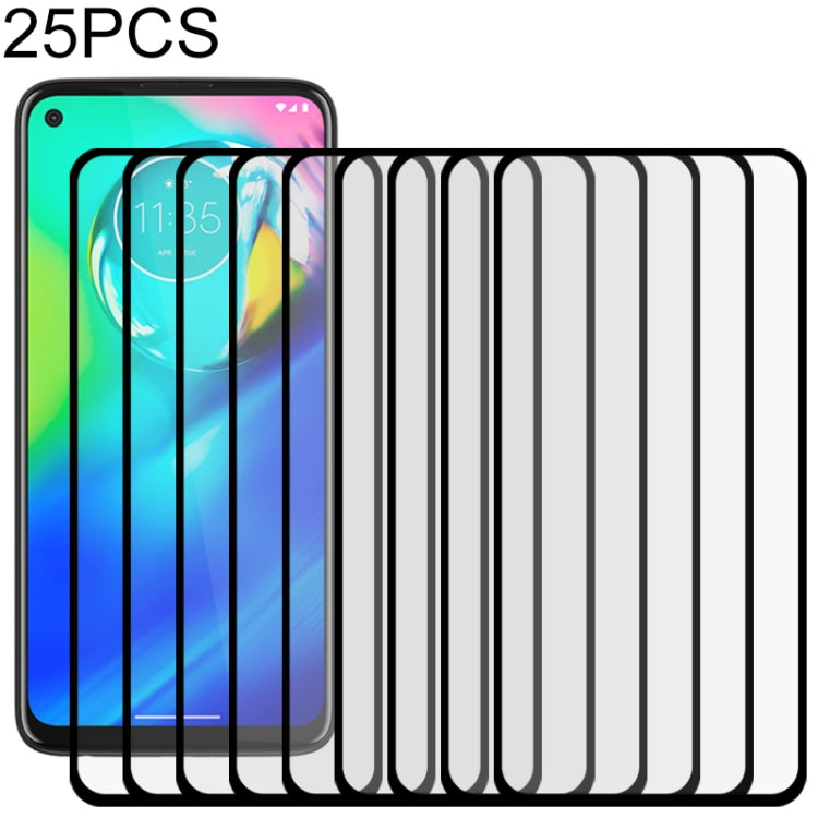 For Motorola Moto G Power 25 PCS Full Glue Full Screen Tempered Glass Film(Black)