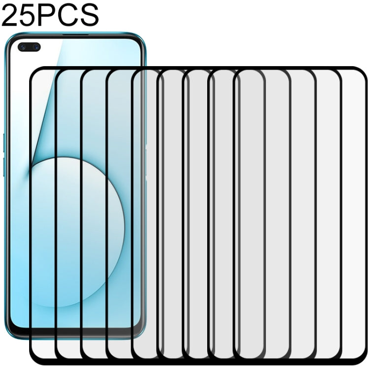 For OPPO Realme X50 25 PCS Full Glue Full Screen Tempered Glass Film(Black)