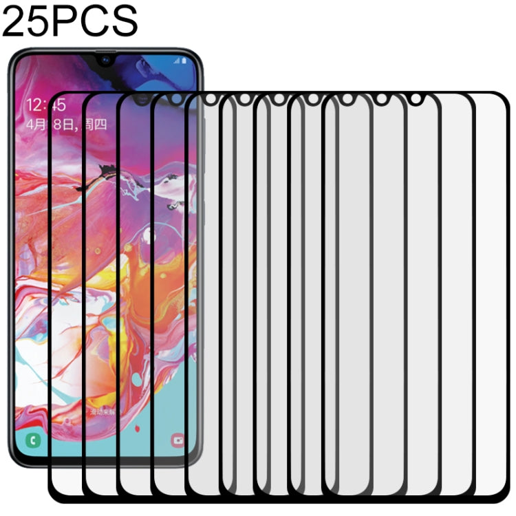 For Samsung Galaxy A70 25 PCS Full Glue Full Screen Tempered Glass Film(Black)