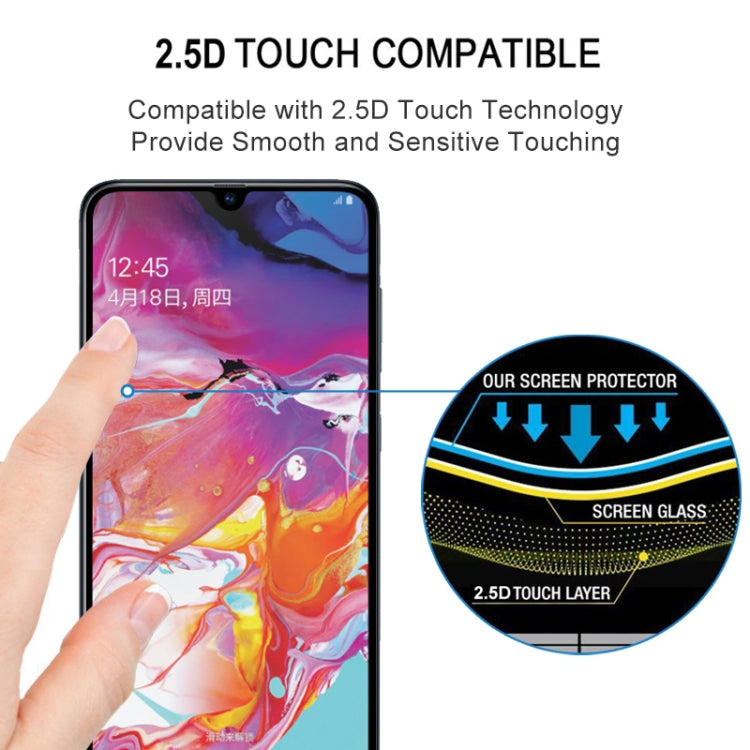 For Samsung Galaxy A70 25 PCS Full Glue Full Screen Tempered Glass Film(Black)