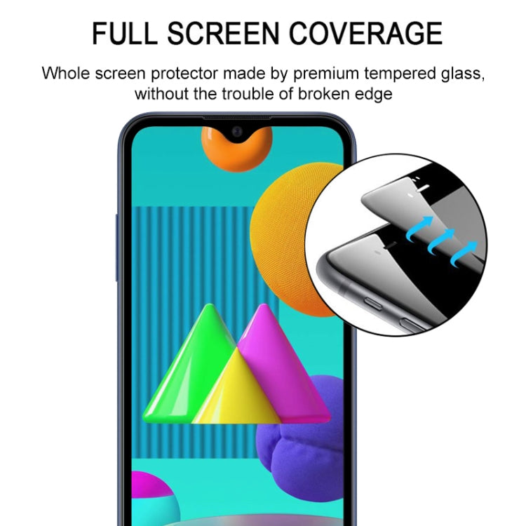 For Samsung Galaxy M01 25 PCS Full Glue Full Screen Tempered Glass Film(Black)