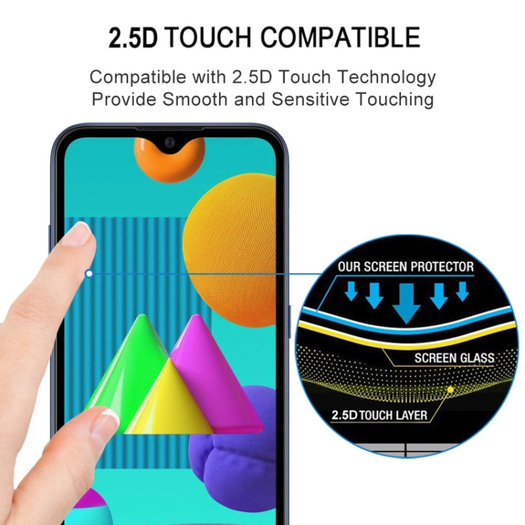For Samsung Galaxy M01 25 PCS Full Glue Full Screen Tempered Glass Film(Black)