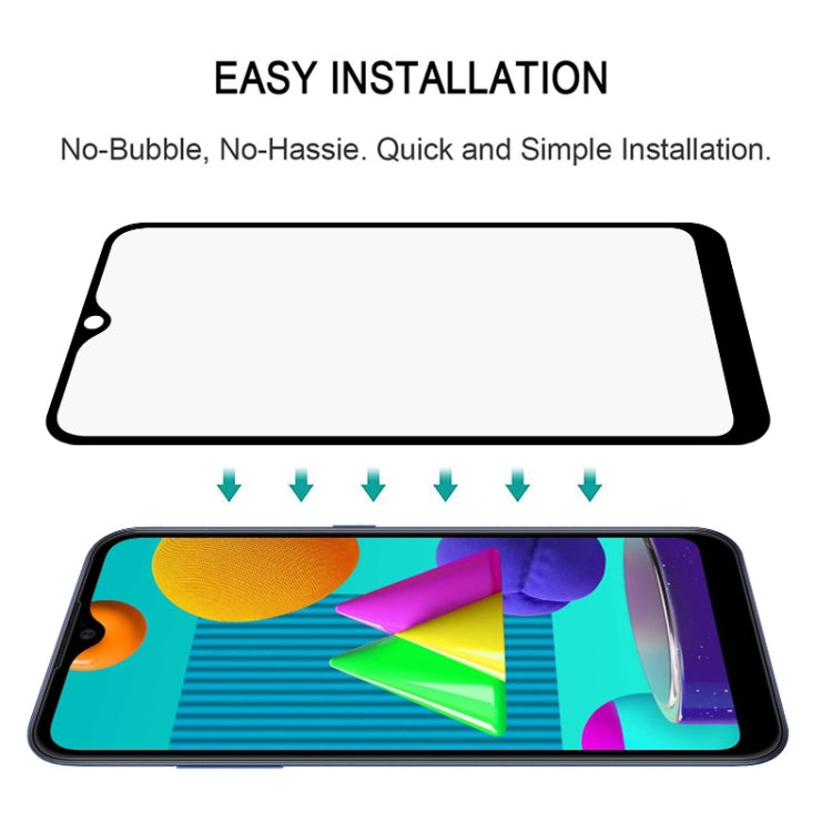 For Samsung Galaxy M01 25 PCS Full Glue Full Screen Tempered Glass Film(Black)