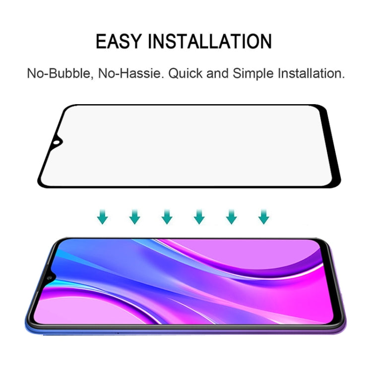 For Xiaomi Redmi 9 25 PCS Full Glue Full Screen Tempered Glass Film(Black)