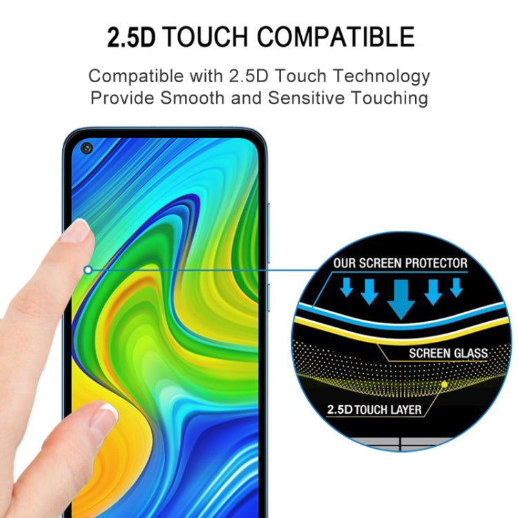 For Xiaomi Redmi 10X 4G 25 PCS Full Glue Full Screen Tempered Glass Film(Black)