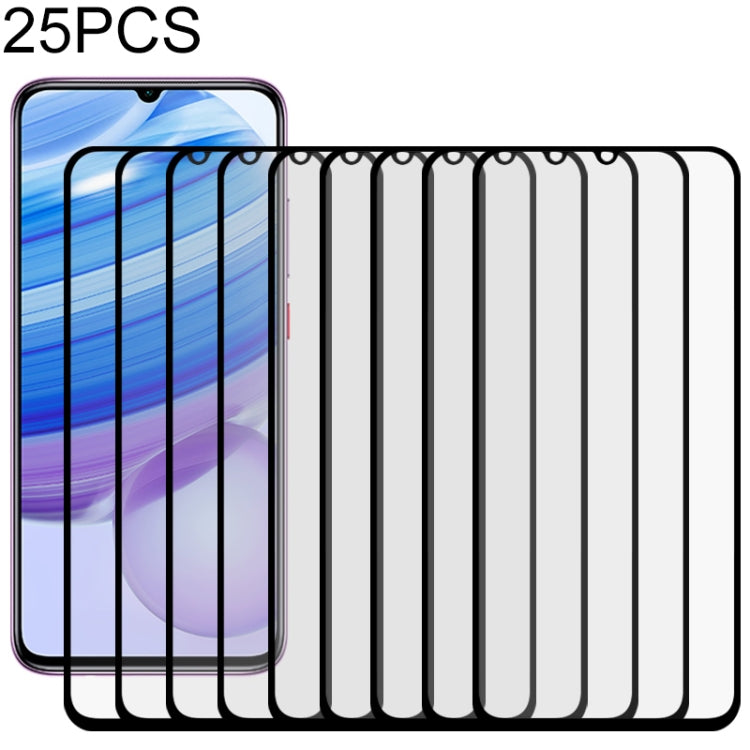 For Xiaomi Redmi 10X 5G 25 PCS Full Glue Full Screen Tempered Glass Film(Black)