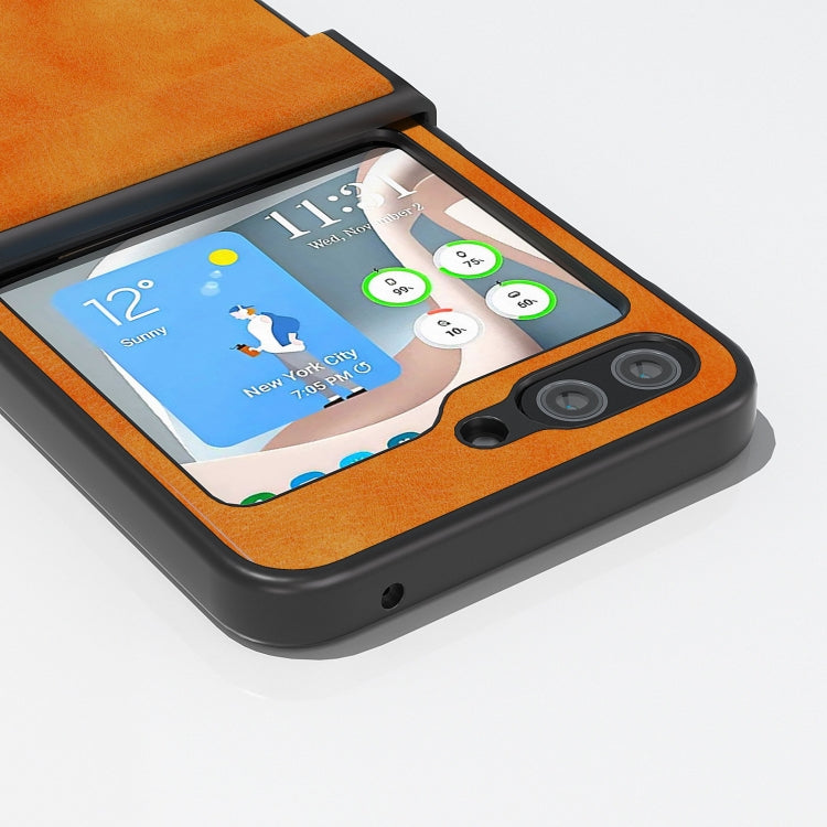 For Samsung Galaxy Z Flip6 / Flip7 FE ABEEL Dual Color Lichi Texture PU Phone Case
