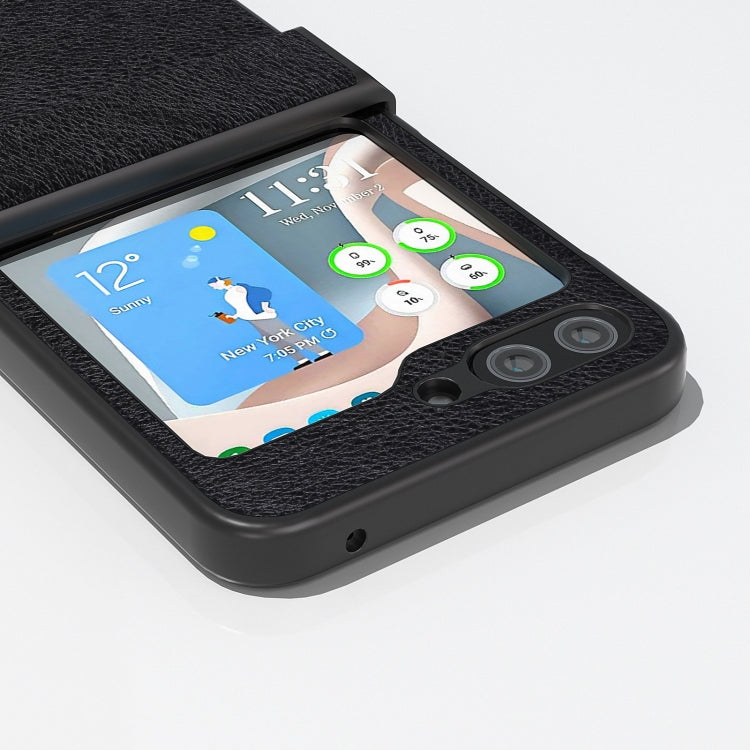 For Samsung Galaxy Z Flip6 / Flip7 FE ABEEL Dual Color Lichi Texture PU Phone Case