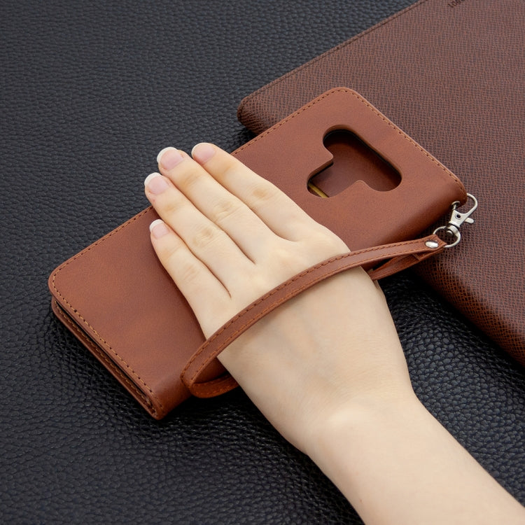 For LG K51 Retro Lambskin Texture Pure Color Horizontal Flip PU Leather Case with Holder & Card Slots & Wallet & Lanyard