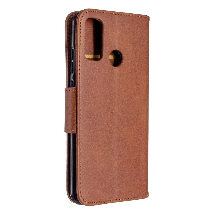 For Huawei P Smart (2020) Retro Lambskin Texture Pure Color Horizontal Flip PU Leather Case with Holder & Card Slots & Wallet & Lanyard