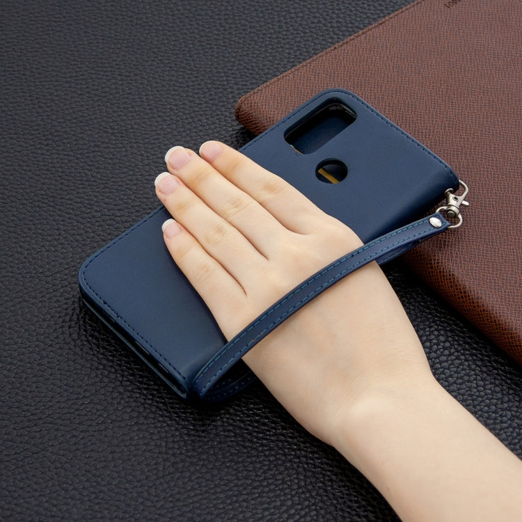 For Huawei P Smart (2020) Retro Lambskin Texture Pure Color Horizontal Flip PU Leather Case with Holder & Card Slots & Wallet & Lanyard