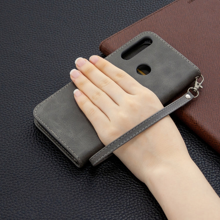 For Huawei Y6P Retro Lambskin Texture Pure Color Horizontal Flip PU Leather Case with Holder & Card Slots & Wallet & Lanyard