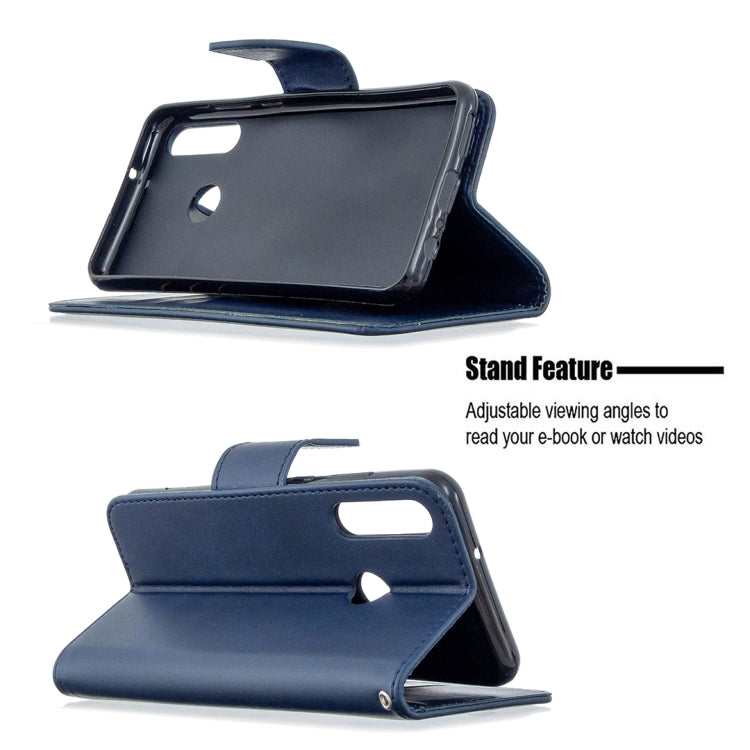 For Huawei Y6P Retro Lambskin Texture Pure Color Horizontal Flip PU Leather Case with Holder & Card Slots & Wallet & Lanyard