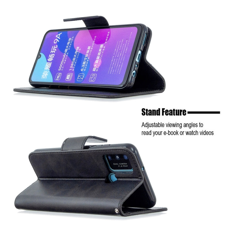 For Huawei Honor 9A Retro Lambskin Texture Pure Color Horizontal Flip PU Leather Case with Holder & Card Slots & Wallet & Lanyard