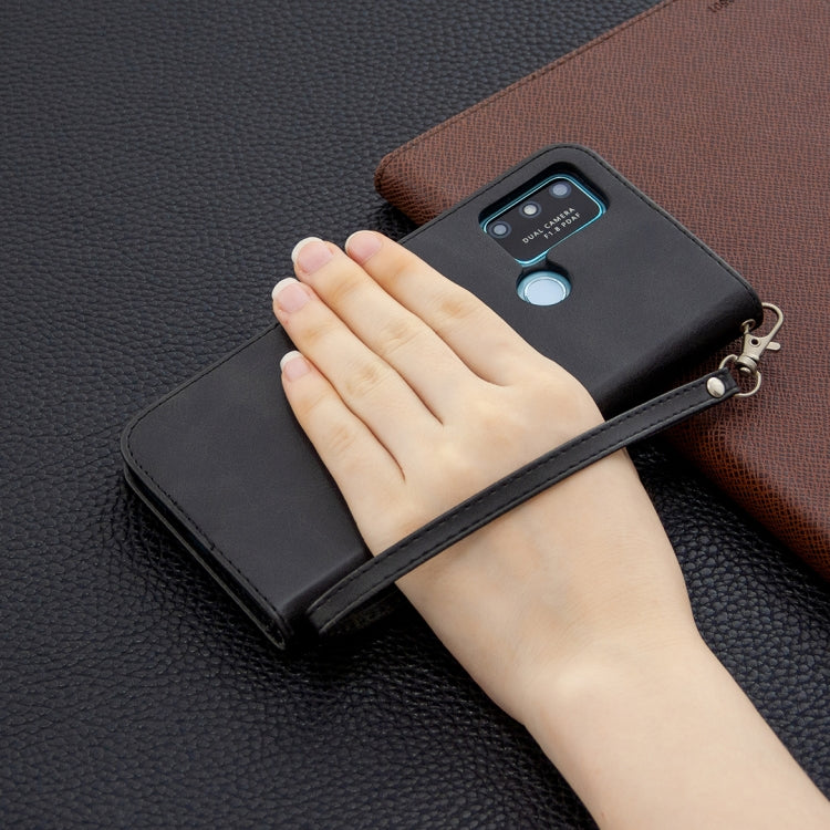 For Huawei Honor 9A Retro Lambskin Texture Pure Color Horizontal Flip PU Leather Case with Holder & Card Slots & Wallet & Lanyard