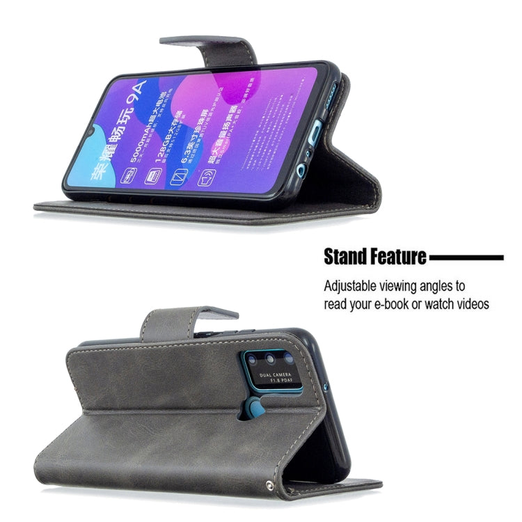 For Huawei Honor 9A Retro Lambskin Texture Pure Color Horizontal Flip PU Leather Case with Holder & Card Slots & Wallet & Lanyard