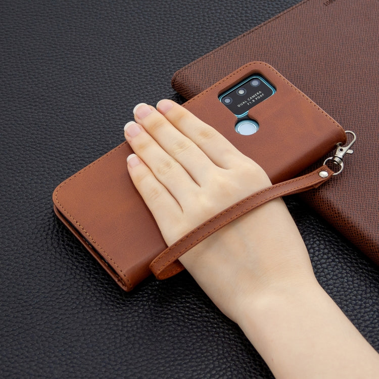 For Huawei Honor 9A Retro Lambskin Texture Pure Color Horizontal Flip PU Leather Case with Holder & Card Slots & Wallet & Lanyard