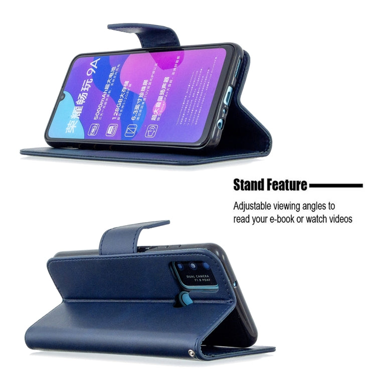 For Huawei Honor 9A Retro Lambskin Texture Pure Color Horizontal Flip PU Leather Case with Holder & Card Slots & Wallet & Lanyard