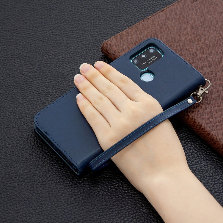 For Huawei Honor 9A Retro Lambskin Texture Pure Color Horizontal Flip PU Leather Case with Holder & Card Slots & Wallet & Lanyard