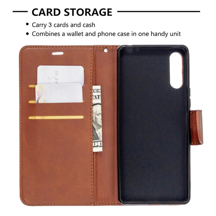 For Sony Xperia L4 Retro Lambskin Texture Pure Color Horizontal Flip PU Leather Case with Holder & Card Slots & Wallet & Lanyard