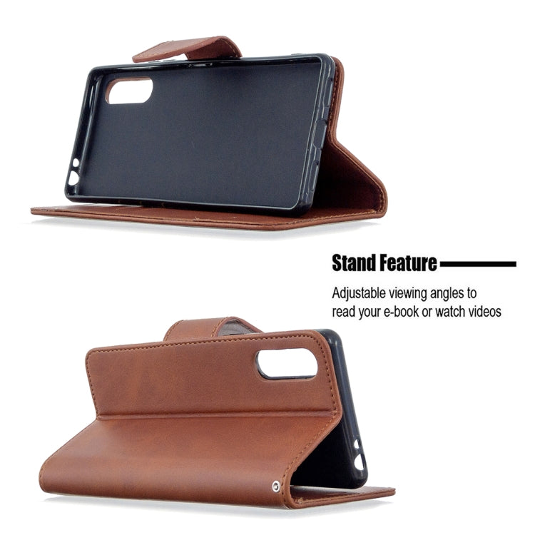 For Sony Xperia L4 Retro Lambskin Texture Pure Color Horizontal Flip PU Leather Case with Holder & Card Slots & Wallet & Lanyard