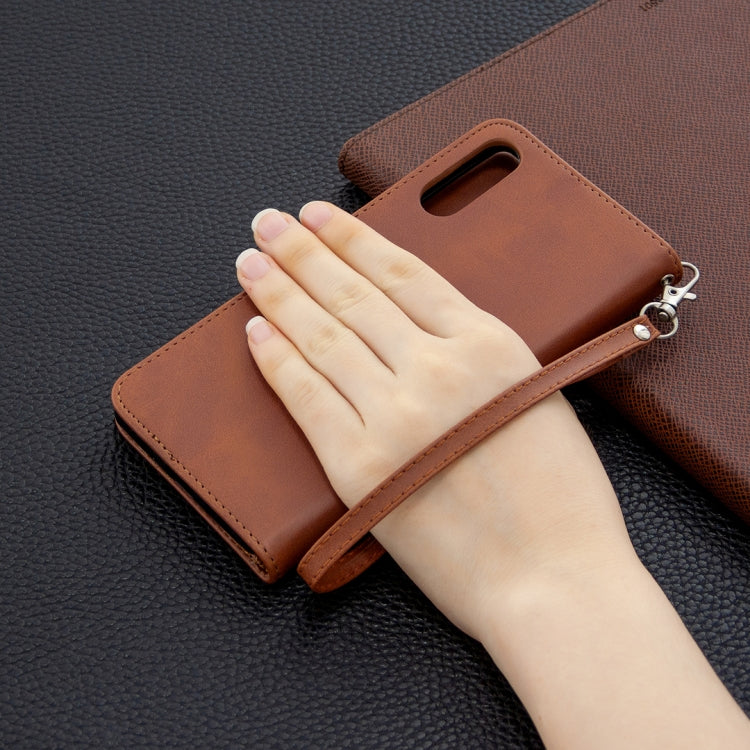 For Sony Xperia L4 Retro Lambskin Texture Pure Color Horizontal Flip PU Leather Case with Holder & Card Slots & Wallet & Lanyard