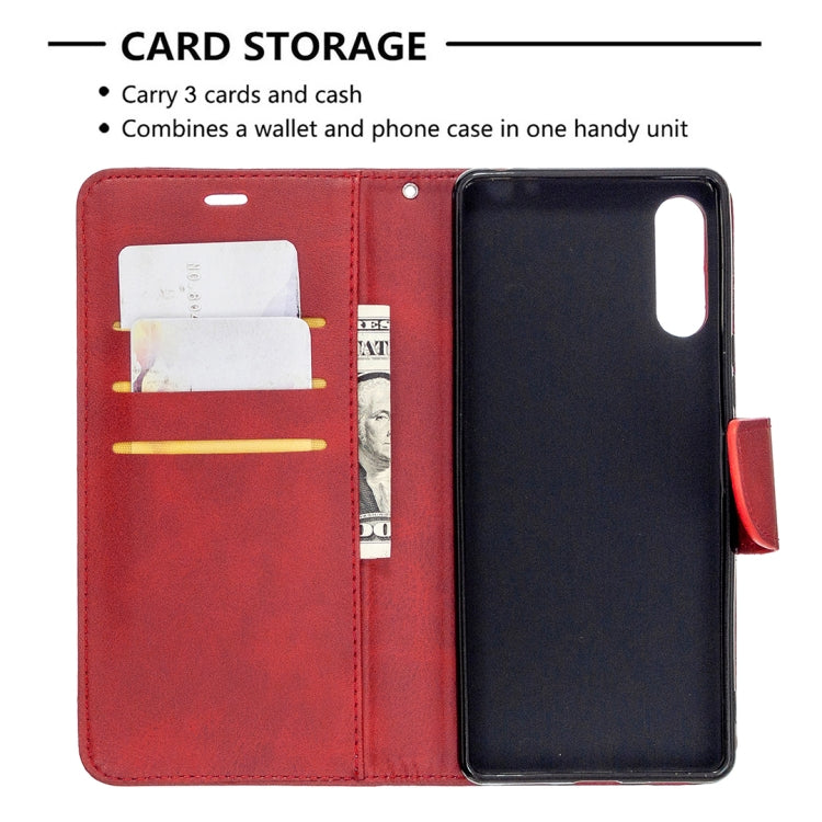 For Sony Xperia L4 Retro Lambskin Texture Pure Color Horizontal Flip PU Leather Case with Holder & Card Slots & Wallet & Lanyard