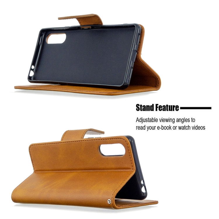 For Sony Xperia L4 Retro Lambskin Texture Pure Color Horizontal Flip PU Leather Case with Holder & Card Slots & Wallet & Lanyard