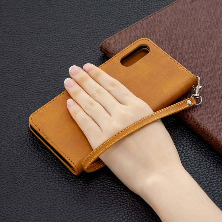 For Sony Xperia L4 Retro Lambskin Texture Pure Color Horizontal Flip PU Leather Case with Holder & Card Slots & Wallet & Lanyard