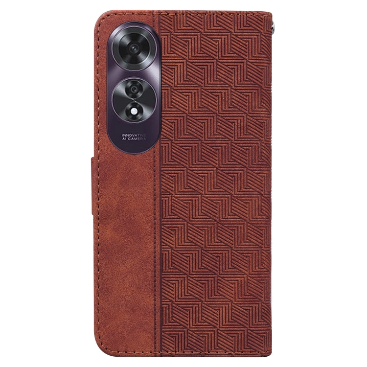 For OPPO A60 4G Geometric Embossed Leather Phone Case