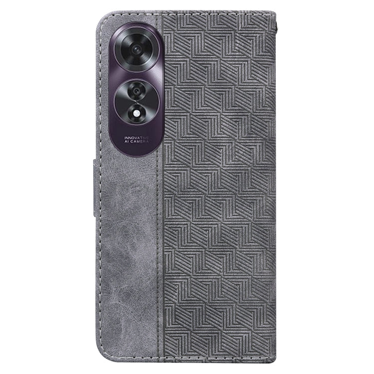 For OPPO A60 4G Geometric Embossed Leather Phone Case