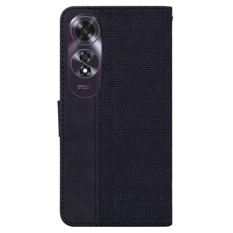 For OPPO A60 4G Geometric Embossed Leather Phone Case