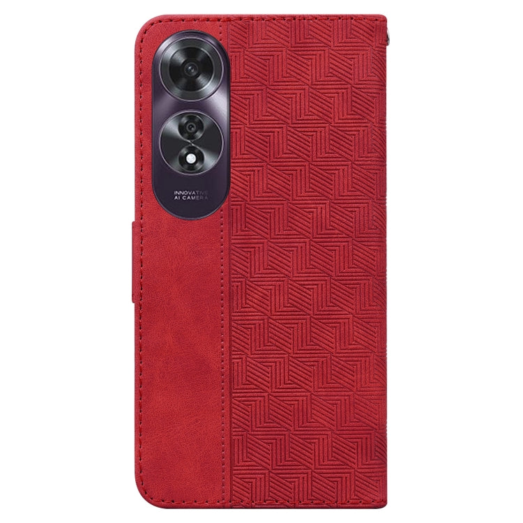 For OPPO A60 4G Geometric Embossed Leather Phone Case