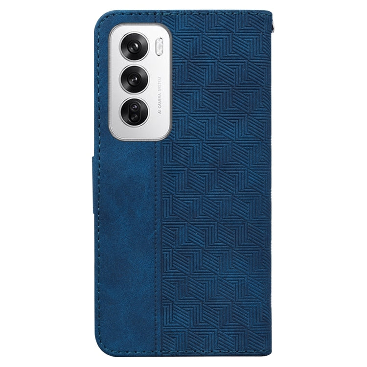 For OPPO Reno12 5G Global Geometric Embossed Leather Phone Case