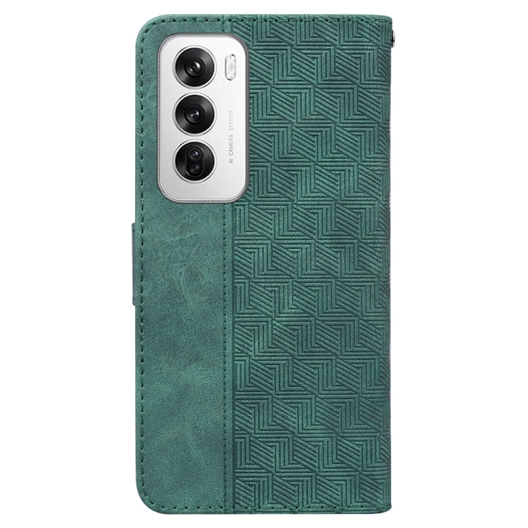 For OPPO Reno12 5G Global Geometric Embossed Leather Phone Case