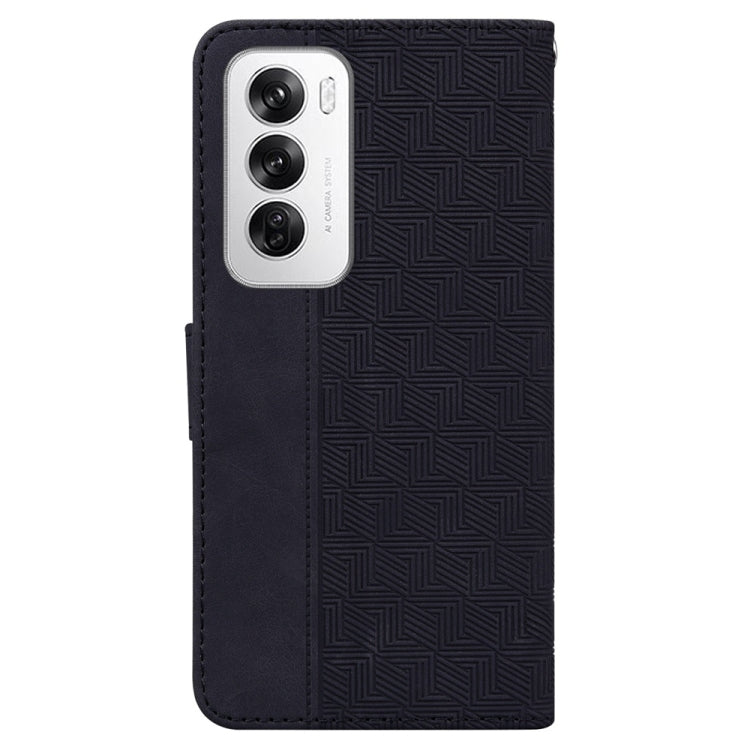 For OPPO Reno12 5G Global Geometric Embossed Leather Phone Case
