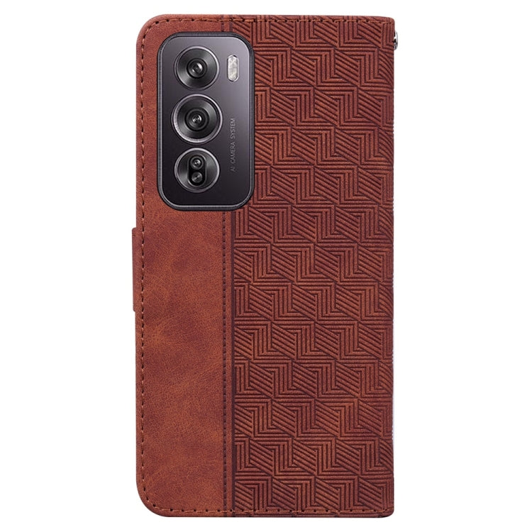 For OPPO Reno12 Pro 5G Global Geometric Embossed Leather Phone Case