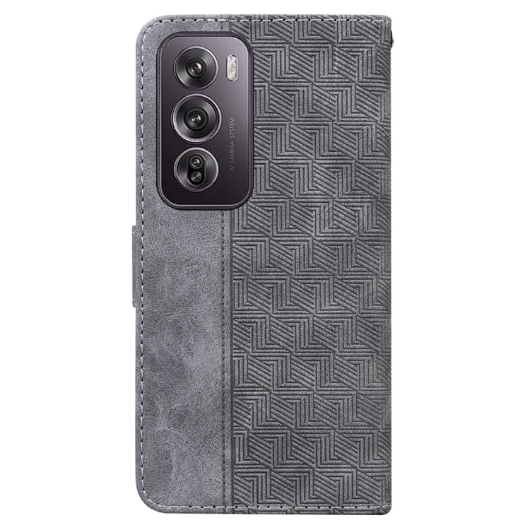 For OPPO Reno12 Pro 5G Global Geometric Embossed Leather Phone Case